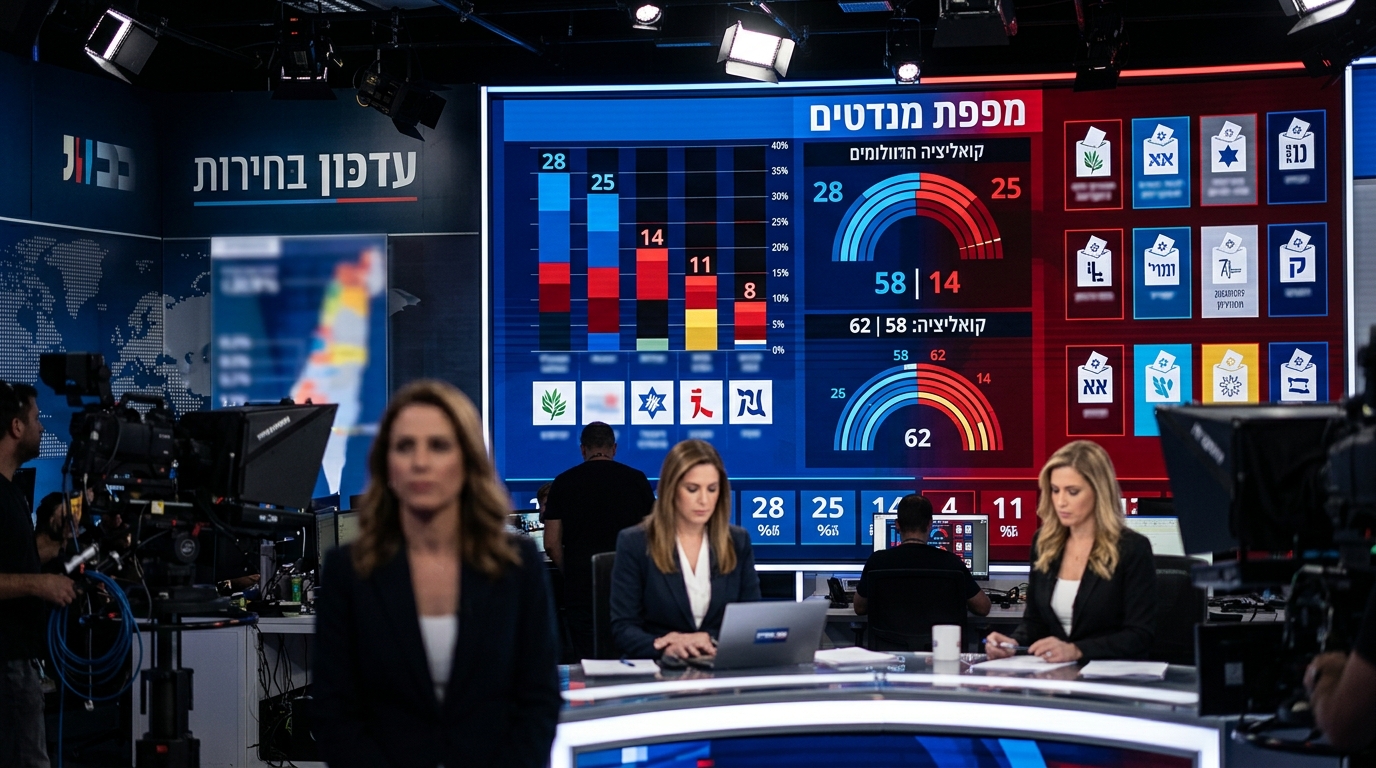 סקר חדש: גוש נתניהו עוקף את איזנקוט, 52 מול 51