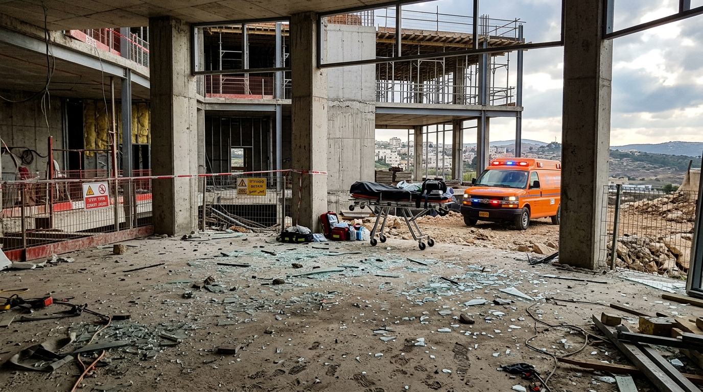 עובד כבן 45 נפצע קשה מזכוכית באתר בנייה ביאנוח-ג'ת