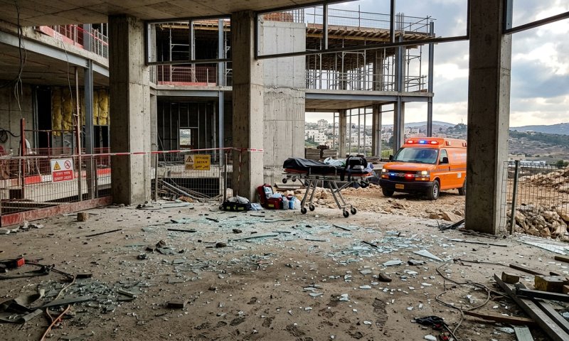 עובד כבן 45 נפצע קשה מזכוכית באתר בנייה ביאנוח-ג'ת