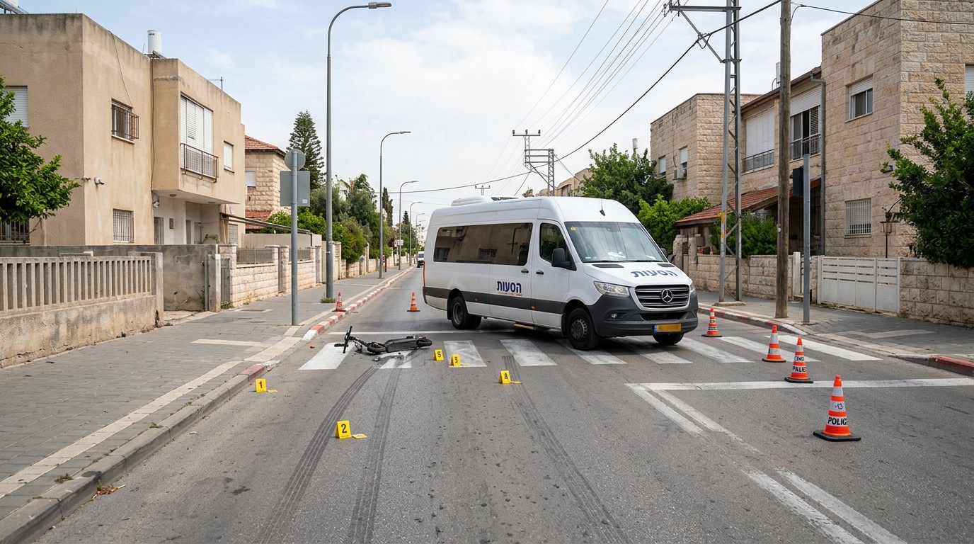 ילדה בת 9 נהרגה בראש העין לאחר שמיניבוס פגע בה בזמן שרכבה על קורקינט