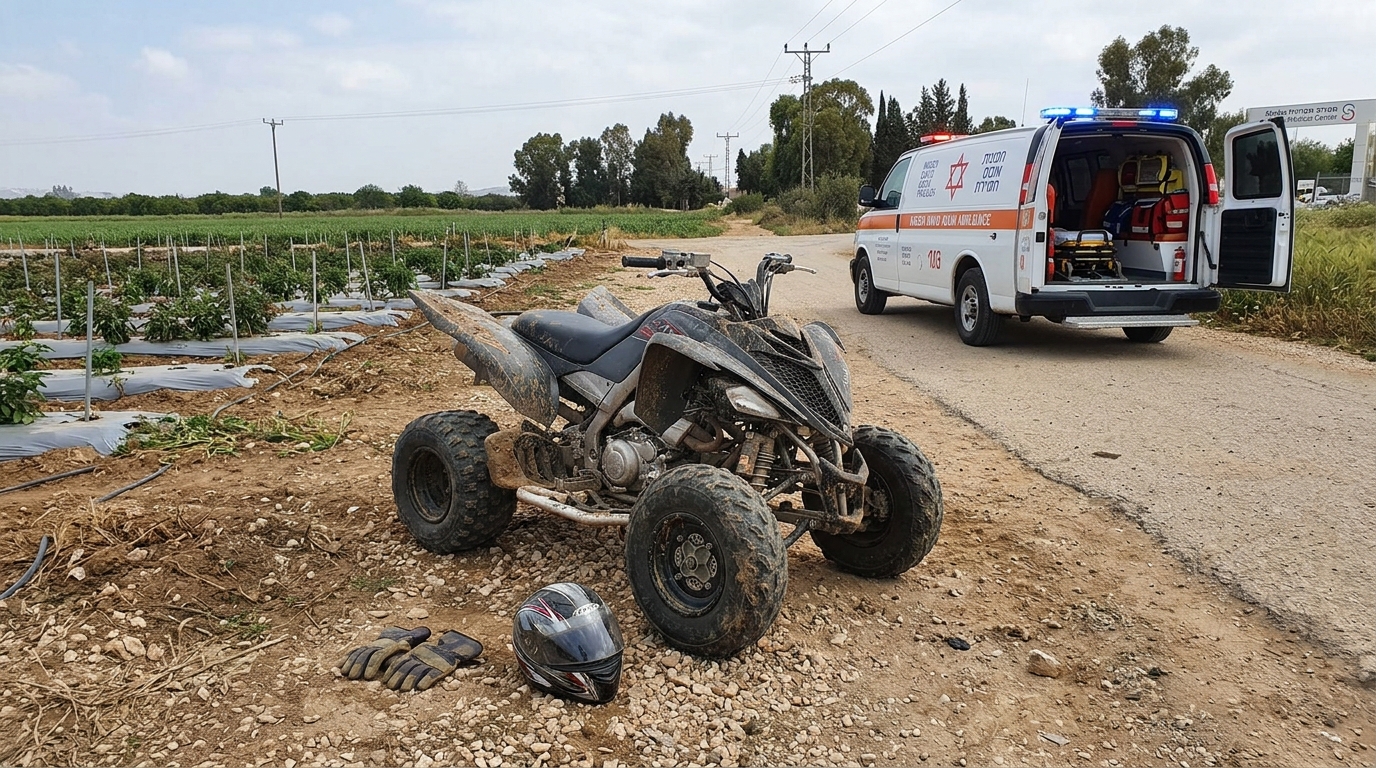 גבר בן 33 נפצע קשה בהתהפכות טרקטורון במושב בית חנן