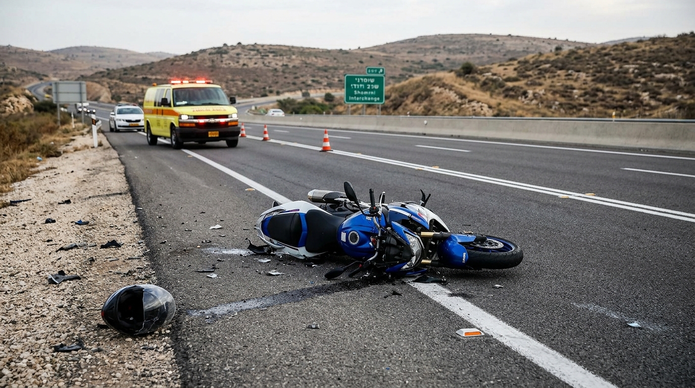 רוכב אופנוע בן 30 נהרג בתאונה בכביש 1