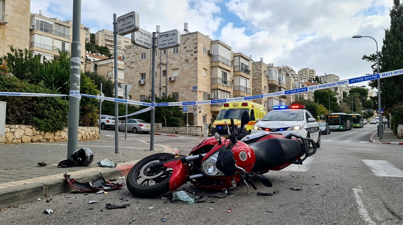 נער בן 17 נפצע קשה בתאונת אופנוע בחיפה