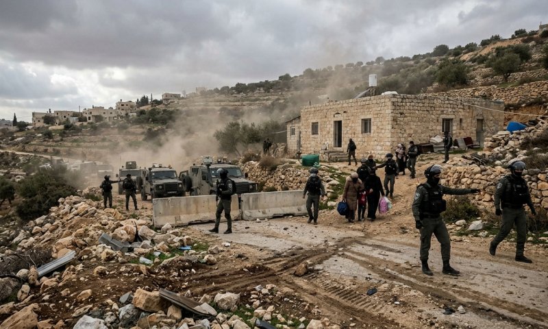 צה"ל מפנה מצור מתנחלים על בתים פלסטיניים בקוסרה