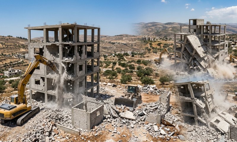 בהנחיית סמוטריץ': כוחות הביטחון הרסו מבני ענק פלסטיניים בשומרון