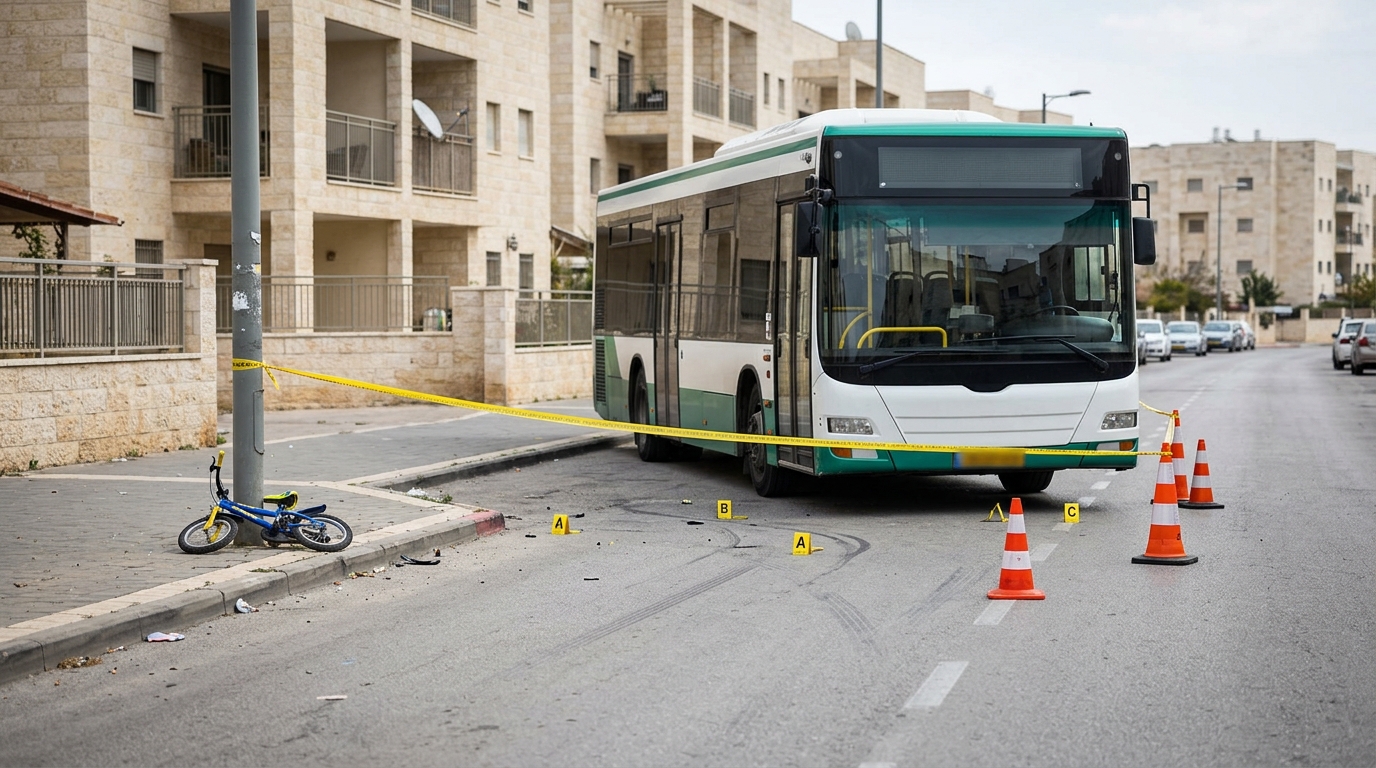ילד בן 7 נהרג כשנדרס מאוטובוס במעבר חצייה במודיעין עילית