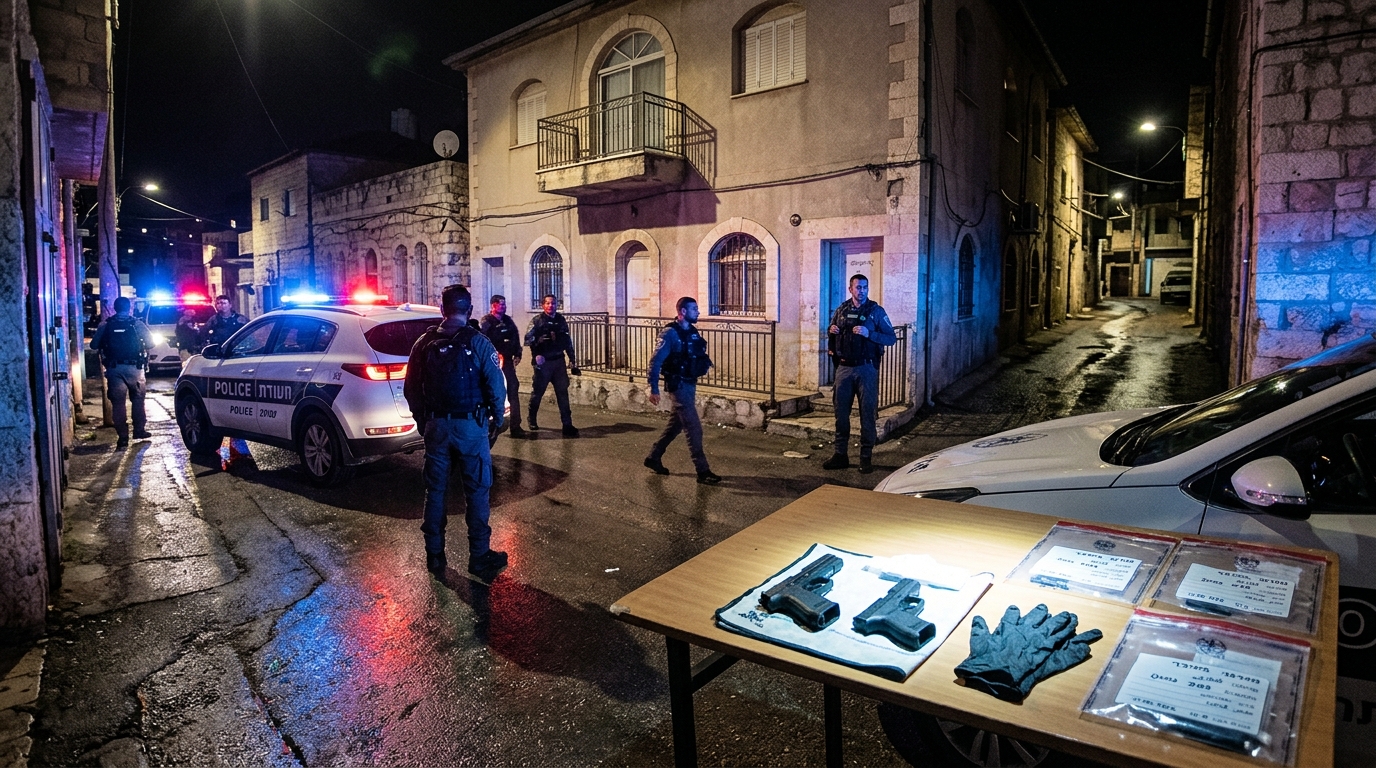 המשטרה תפסה שני אקדחים בתוך שעה בכפר כנא וריינה - שני עצורים