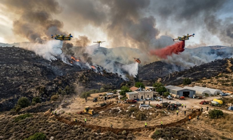 שריפת חורש גדולה בצפון השומרון: ארבעה מטוסי כיבוי הוזנקו - חשד להצתה