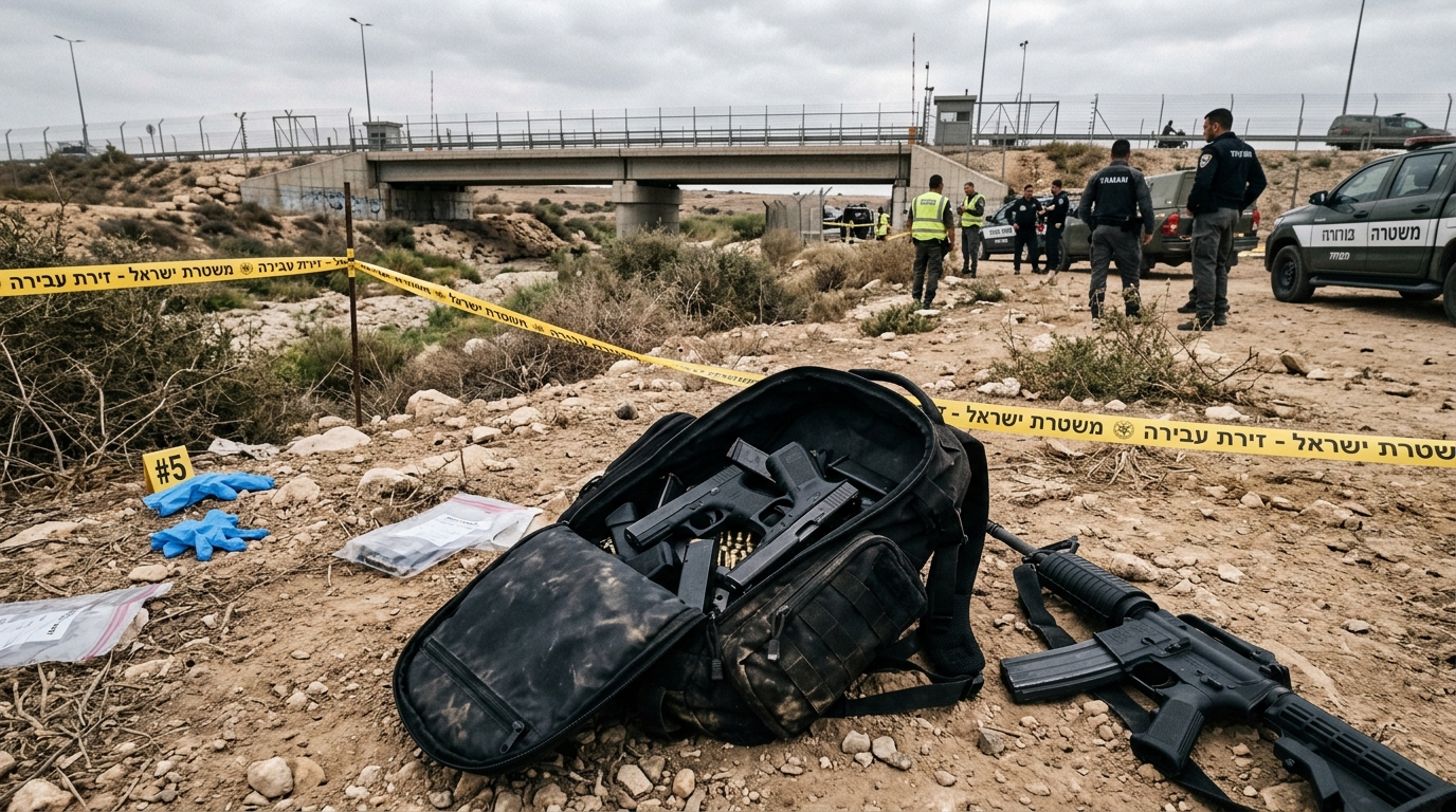 כוחות הביטחון סיכלו הברחת 10 אקדחים סמוך לגשר אדם