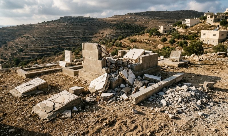 צבי סוכות ניפץ אנדרטאות למחבלים בשומרון