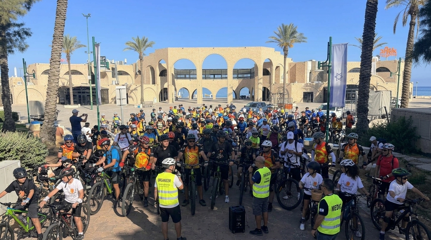 350 רוכבים - עיוורים ורואים יחד - כבשו את רחובות אשדוד