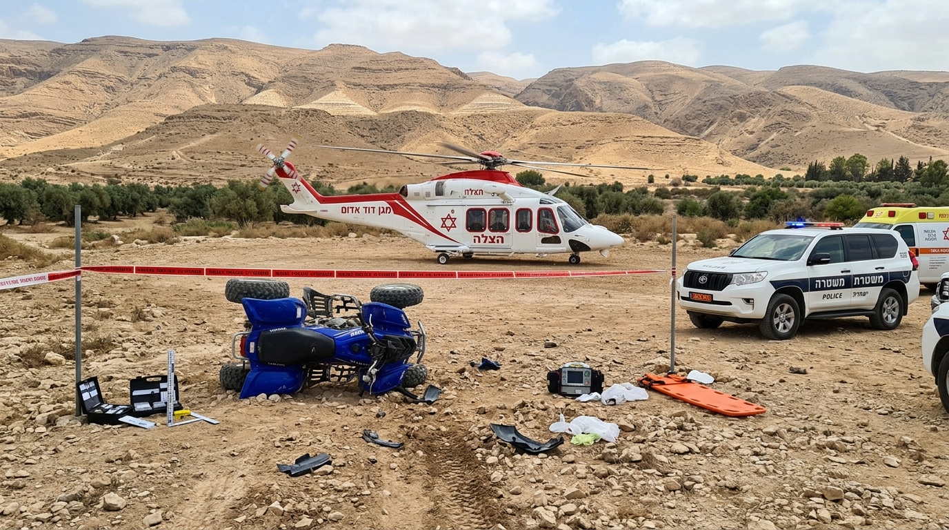נער בן 19 נפצע קשה בהתהפכות טרקטורון ליד פצאל