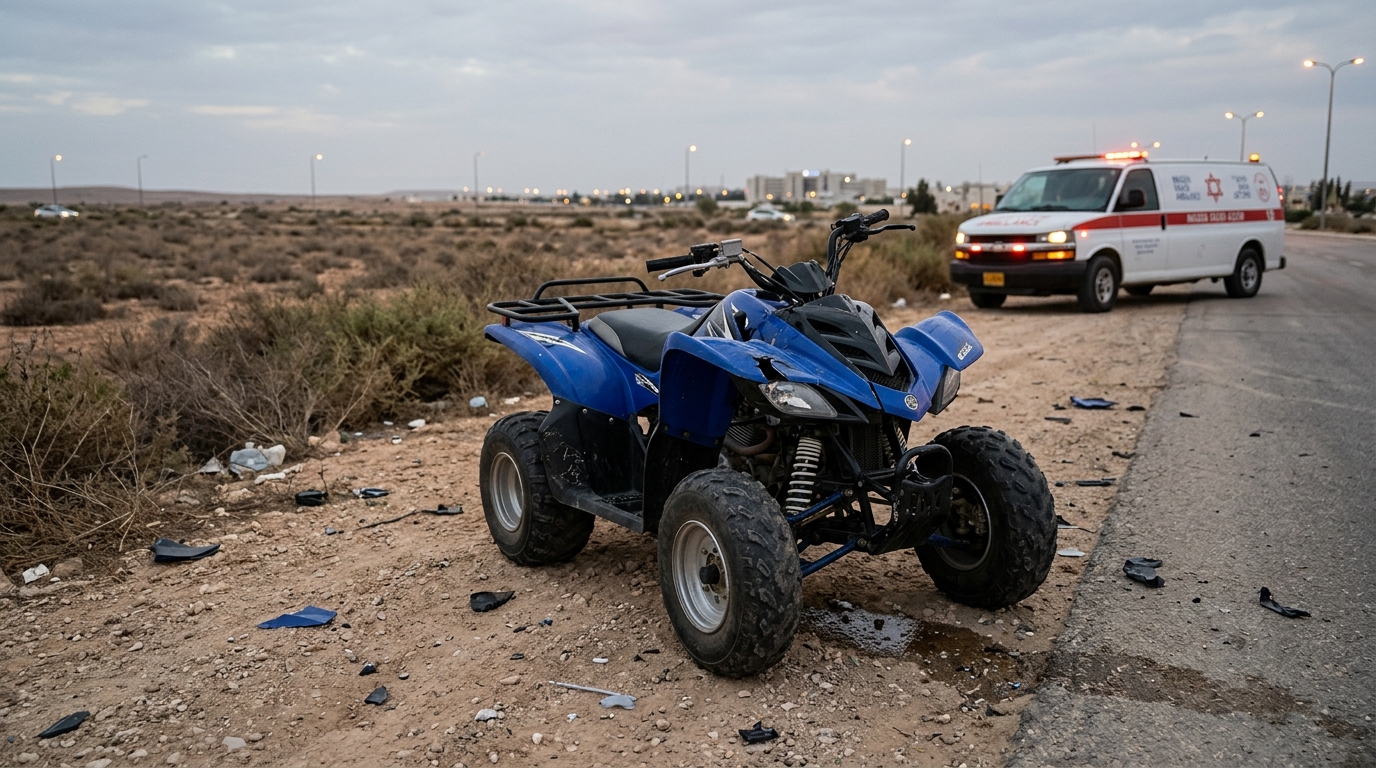 נער בן 13 נפצע קשה בהתהפכות טרקטורון בדימונה