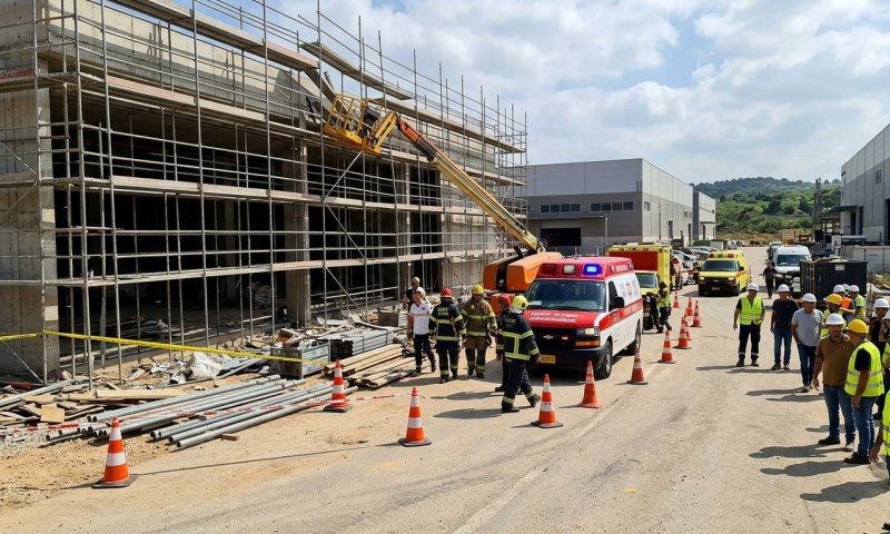 פועל בן 40 נפל משמונה מטרים באתר בנייה במודיעין - קשה