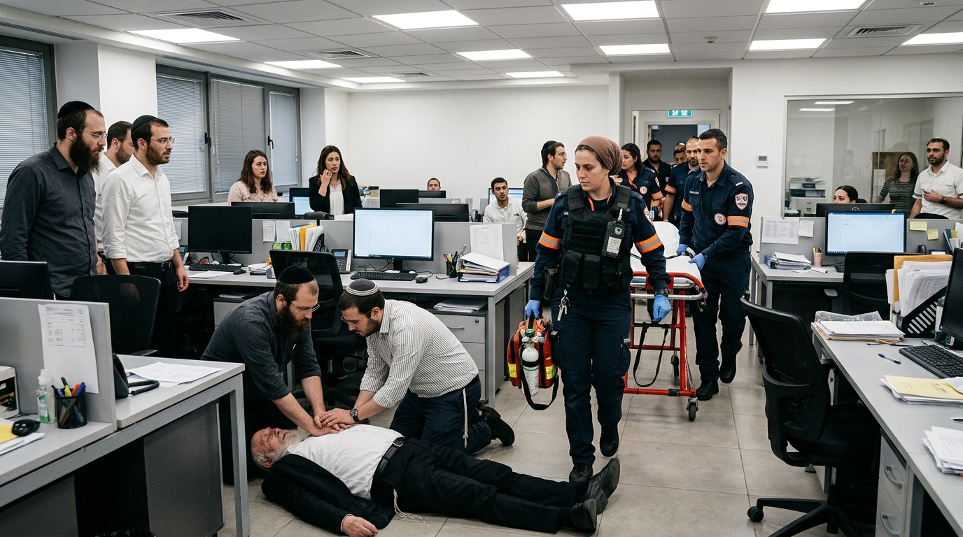 בני ברק: גבר בן 75 התמוטט במשרדו ועבר החייאה ממושכת