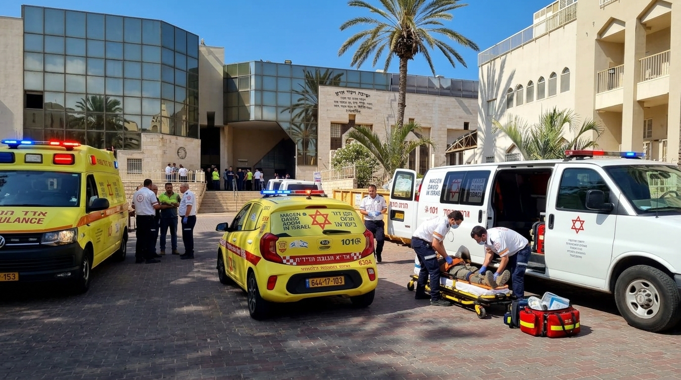 פועל נפל מגובה בנתניה ופונה במצב אנוש