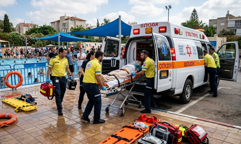 נער בן 13 טבע בבריכה בעמק חפר - מצבו קשה
