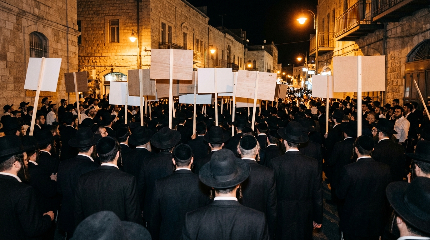 אלפי חרדים צעדו בירושלים נגד גיוס בני ישיבות