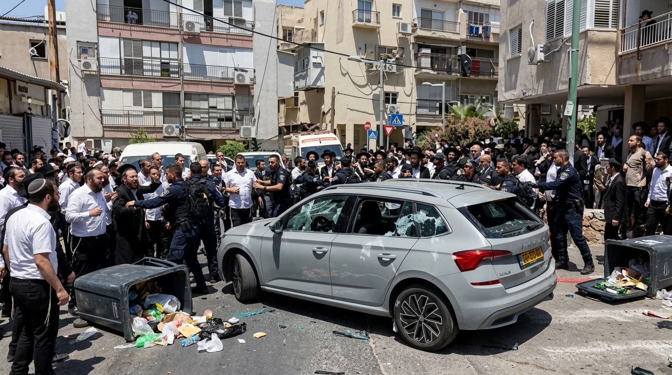 פקחי רשות המסים הותקפו בבני ברק: ביצים, אבנים ופחי אשפה הושלכו על רכבם