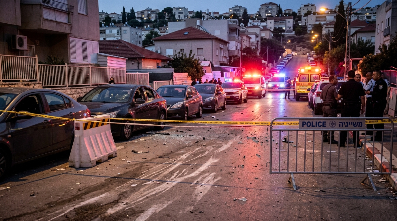 רימון רסס הושלך על בית בשכונת דניה בחיפה, נזק לרכבים