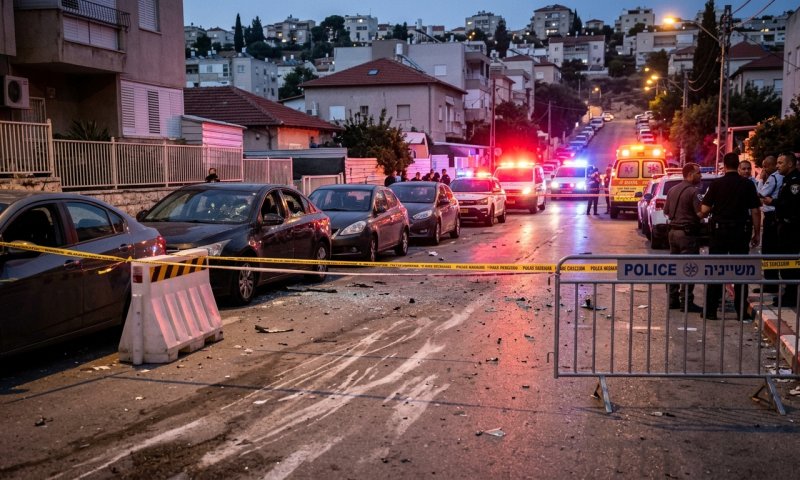 רימון רסס הושלך על בית בשכונת דניה בחיפה, נזק לרכבים