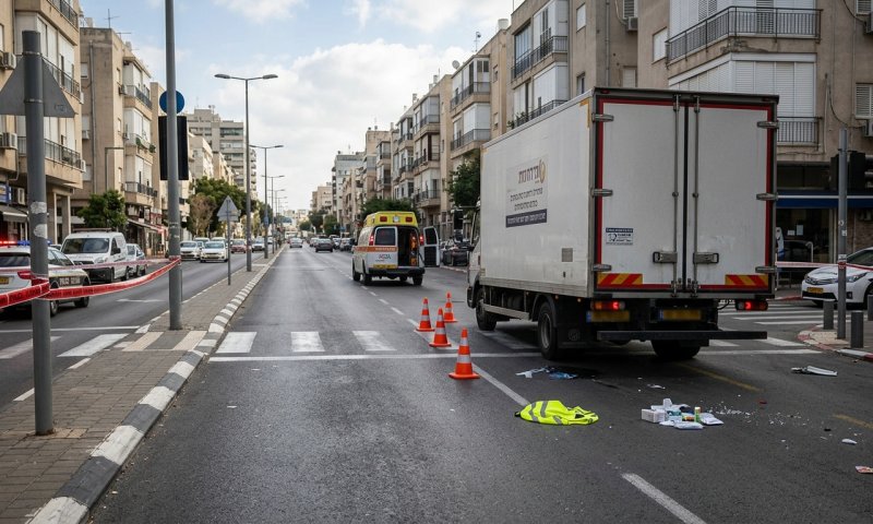 הולך רגל נפגע קשה ממשאית בתל אביב ופונה לאיכילוב