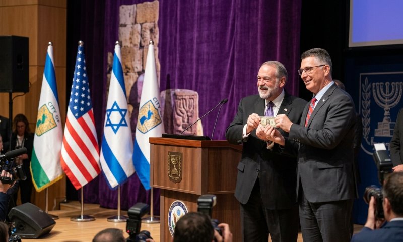 האקבי שלף דולר אחד ומסר לסער: כך נחתם הסכם הקרקע לשגרירות בירושלים