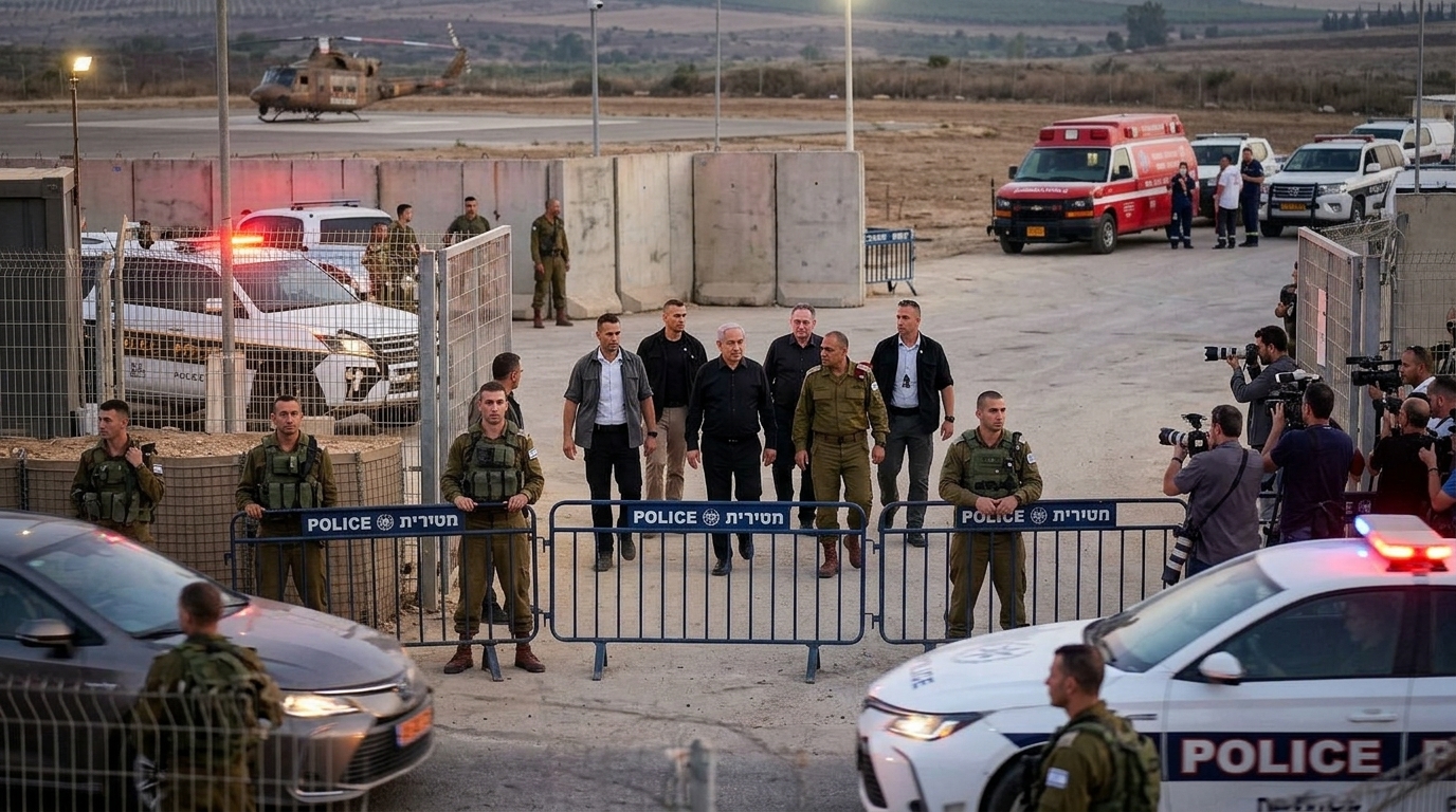 אזעקות נשמעו עשרות מטרים מנתניהו בביקורו בשלומי