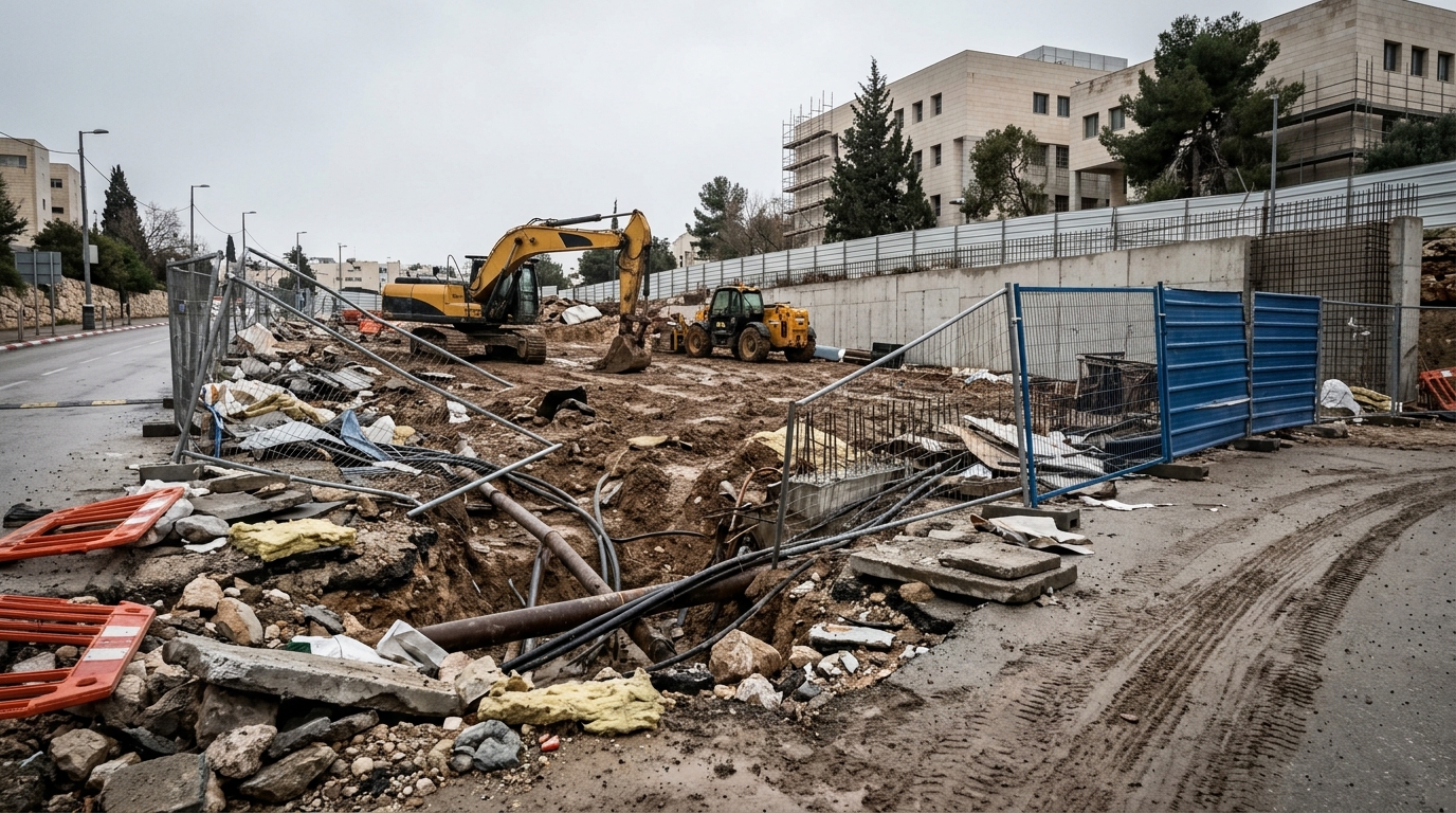 עשרות חרדים קיצוניים פרצו לאתר הרכבת הקלה בבר אילן וגרמו נזק לתשתיות