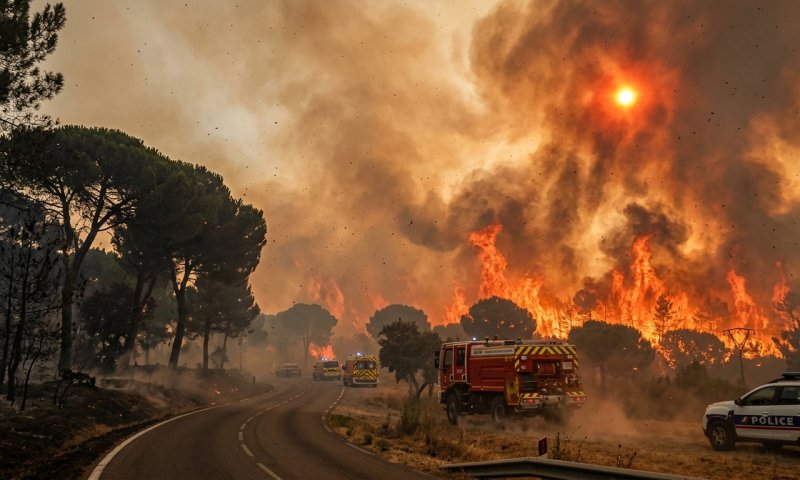 שריפות ענק בשערי בורדו: רבע מיליון בני אדם פונו בצרפת