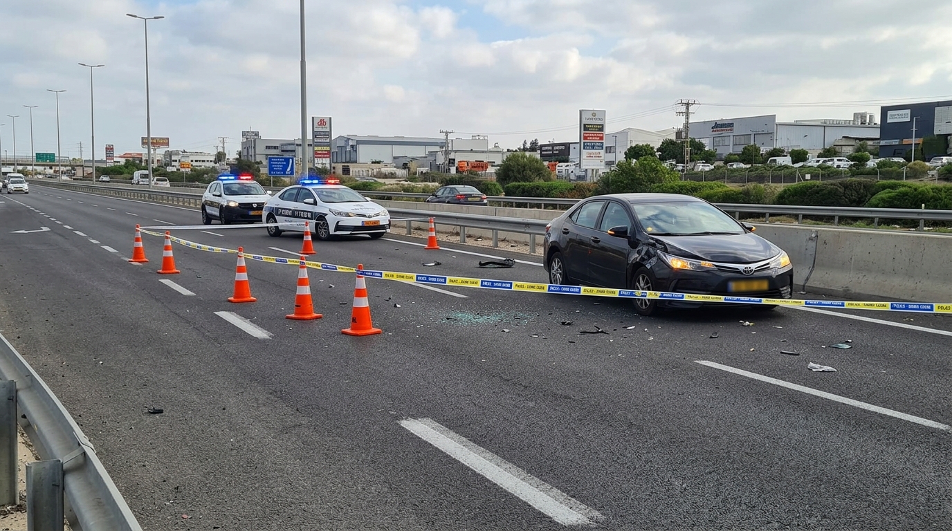 הולך רגל נהרג מפגיעת רכב בכביש 2 סמוך לנתניה