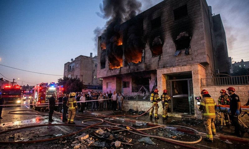 שריפה בטייבה: שני ילדים ואישה פונו במצב קשה