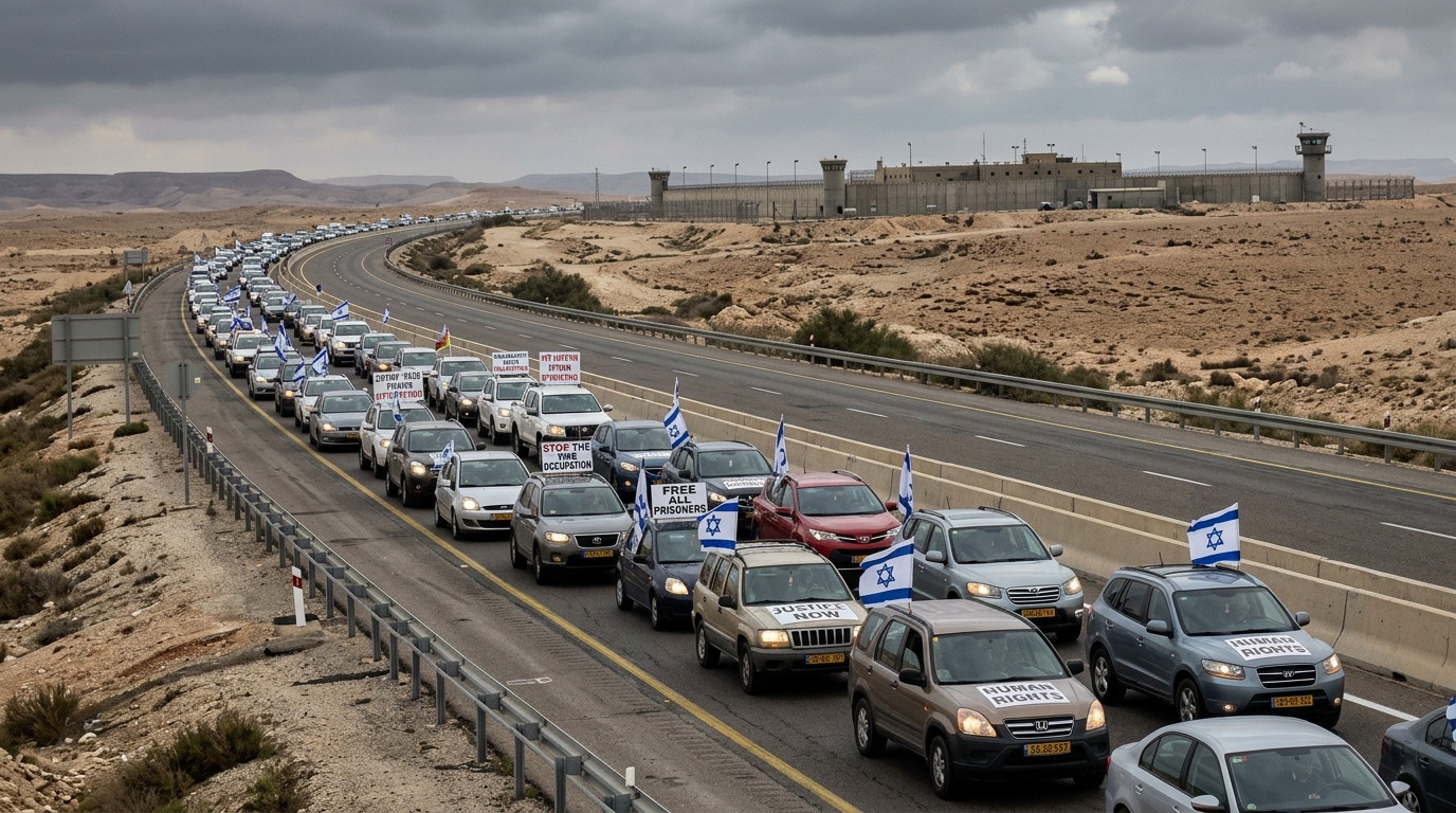 אגודת ישראל מתכננת שיירת מכוניות לכלא הצבאי ביום רביעי