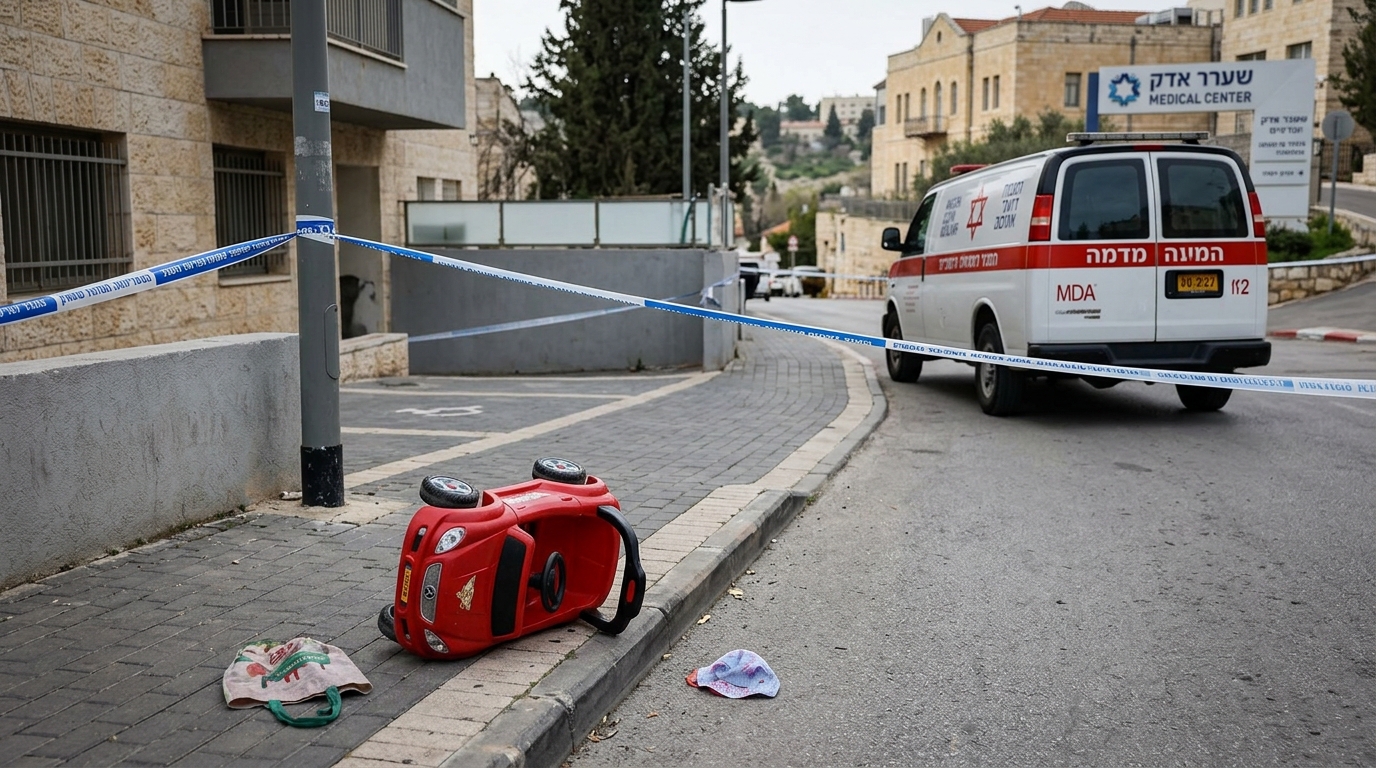 פעוט בן 3 נפצע קשה בראשו בתאונה בירושלים