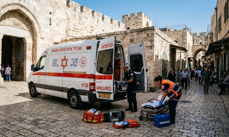 אישה בת 90 נחנקה מאוכל בעיר העתיקה בירושלים ופונתה במצב קשה