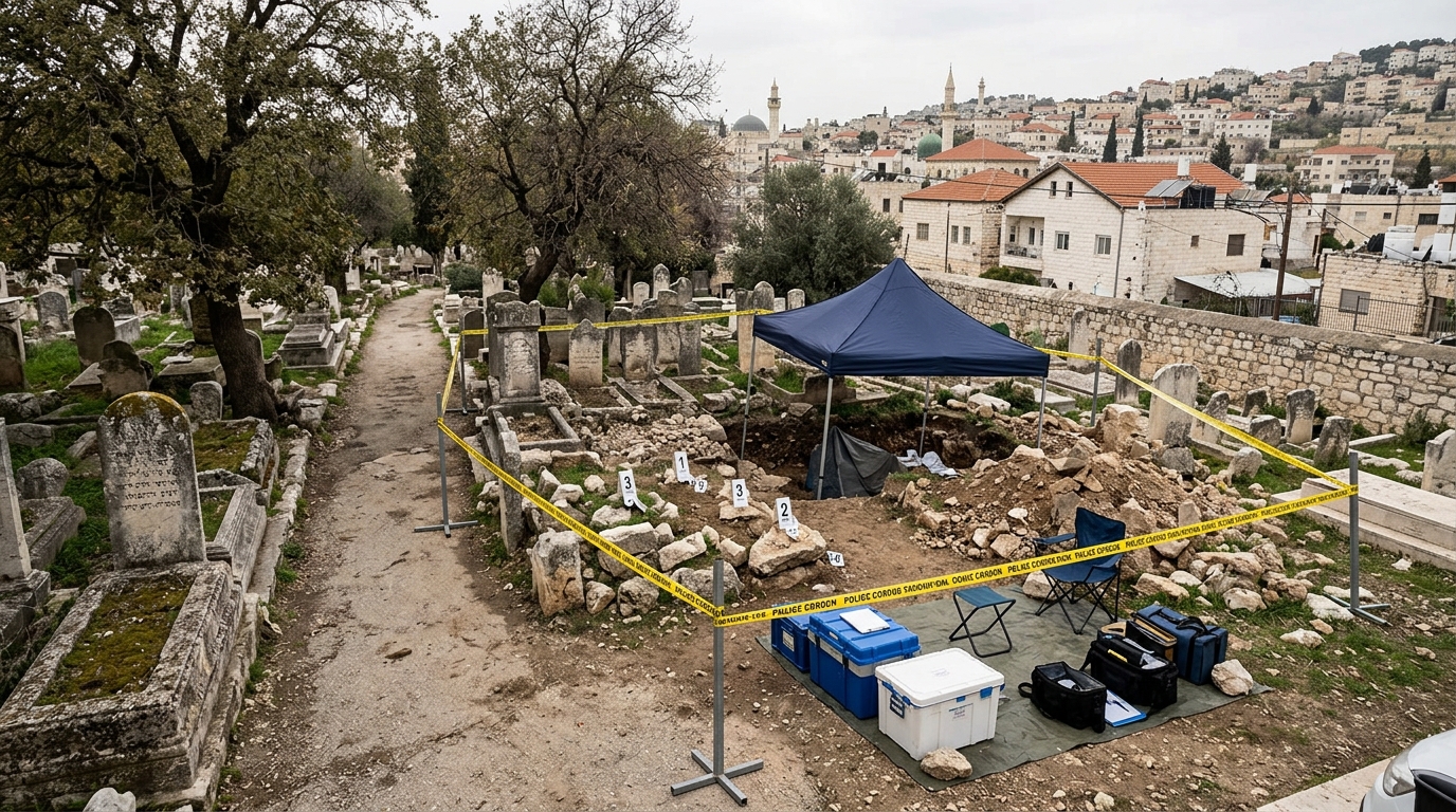 שרידי אדם עטופים בתכריכים אותרו בבית העלמין בנצרת