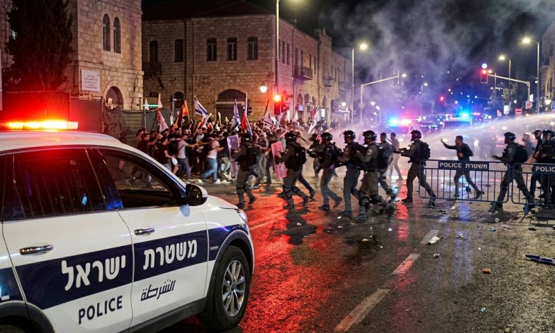 שוטרים פיזרו בכוח מפגינים בכיכר פריז בירושלים