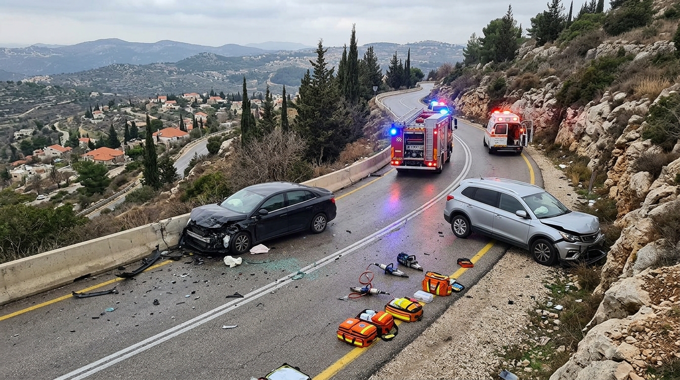 תאונה קשה ליד הר גילה: גבר כבן 50 נפצע קשה