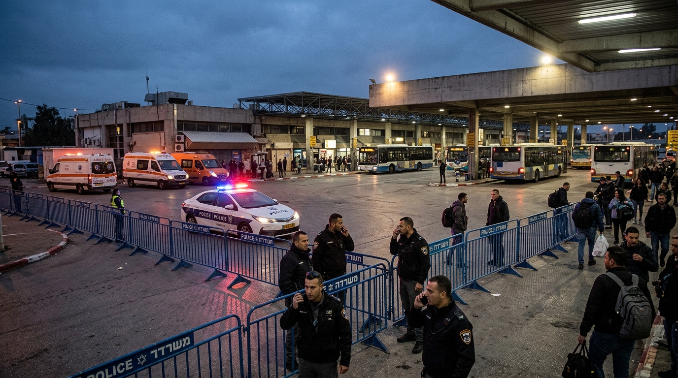 חשד לדקירה בתחנה המרכזית בלוד, כוחות סורקים את האזור