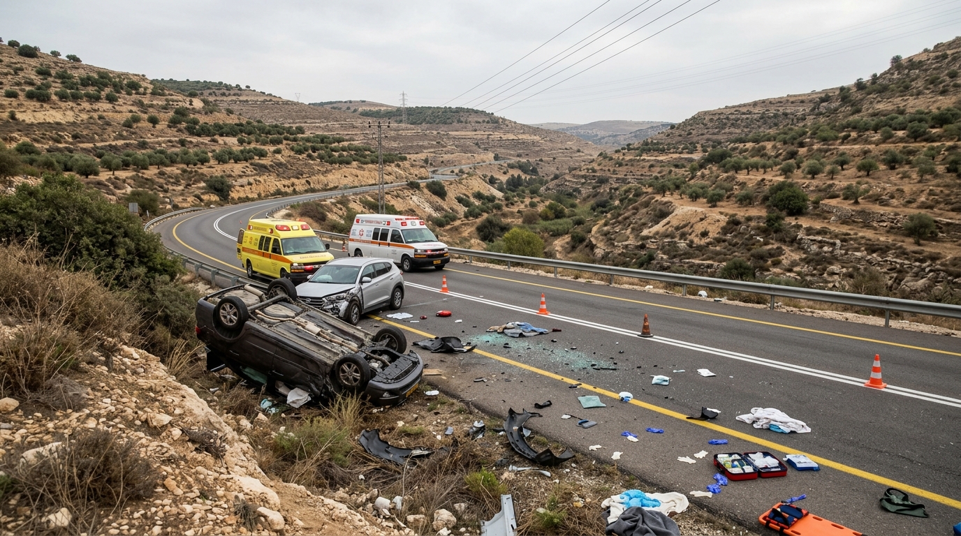 רכב הידרדר לוואדי ליד מעיליא, ילד בן 4 וגבר בן 60 קשה