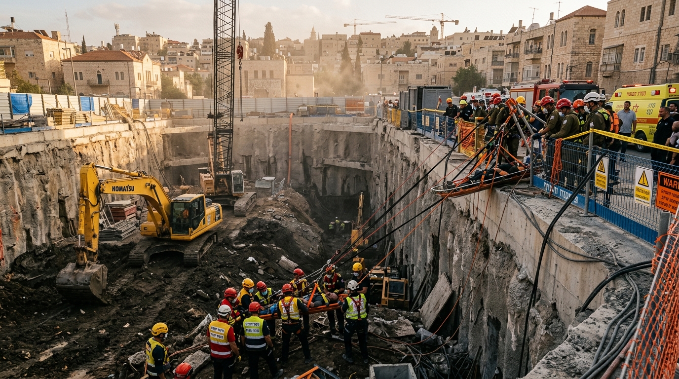 גבר נפל לבור 10 מטרים באתר בנייה בירושלים