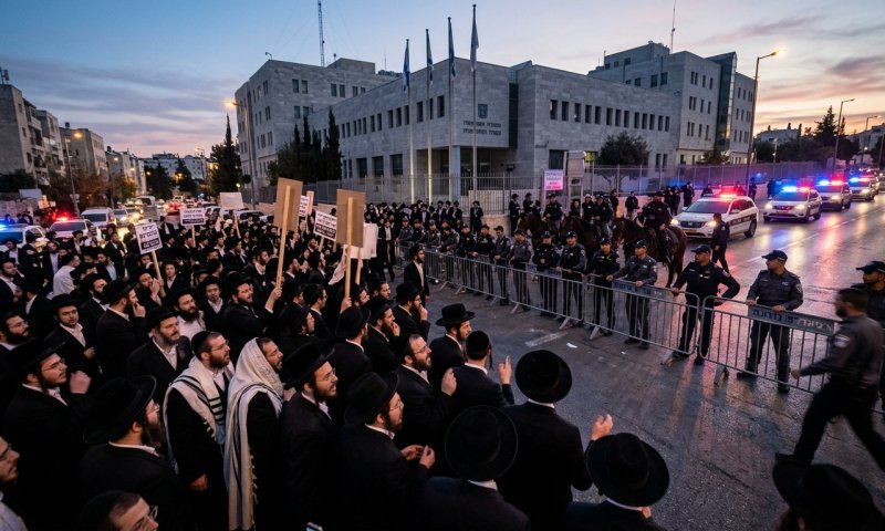 חרדים מפגינים בארבעה מוקדים: "מנעו את הסגרת תלמידי הישיבות לצבא"