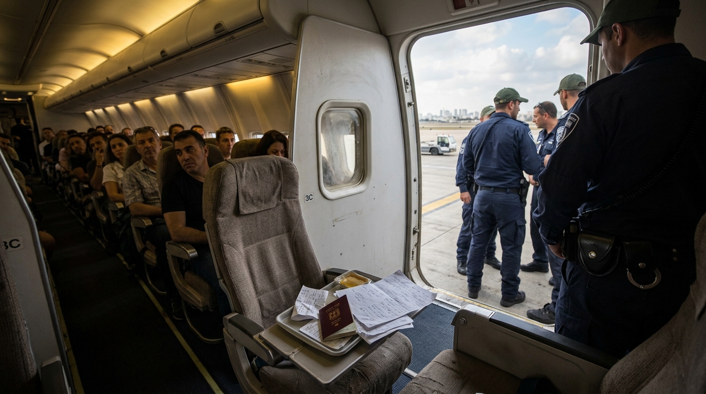 תקפו שוטרים במטוס בנתב"ג וקראו "הלוואי שיהיה לכם 7 באוקטובר" - שוחררו למעצר בית