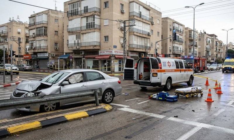 דרמה במרכז תל אביב: רכב צנח מגשר מחלף השלום, נהגת נפצעה קשה