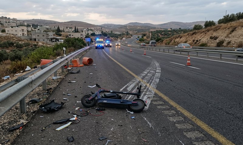 נער בן 14 נפגע קשה מרכב בכביש 65 בואדי עארה - רכב על קורקינט חשמלי