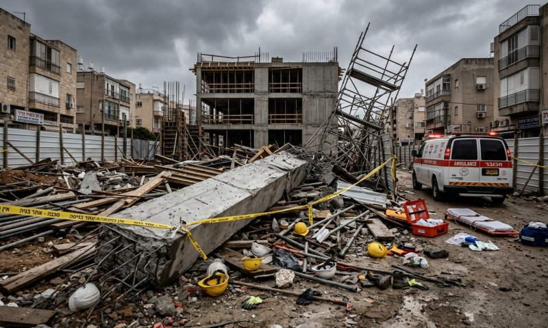 קורת בטון נפלה על פועל בבני ברק - פונה לשיבא במצב אנוש