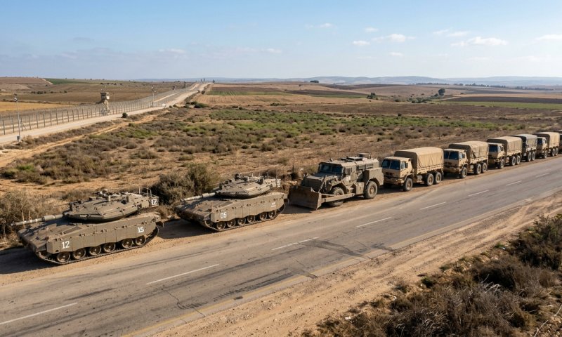 צה"ל מתרגל היום באשכול: כלים צבאיים לאורך כביש 232