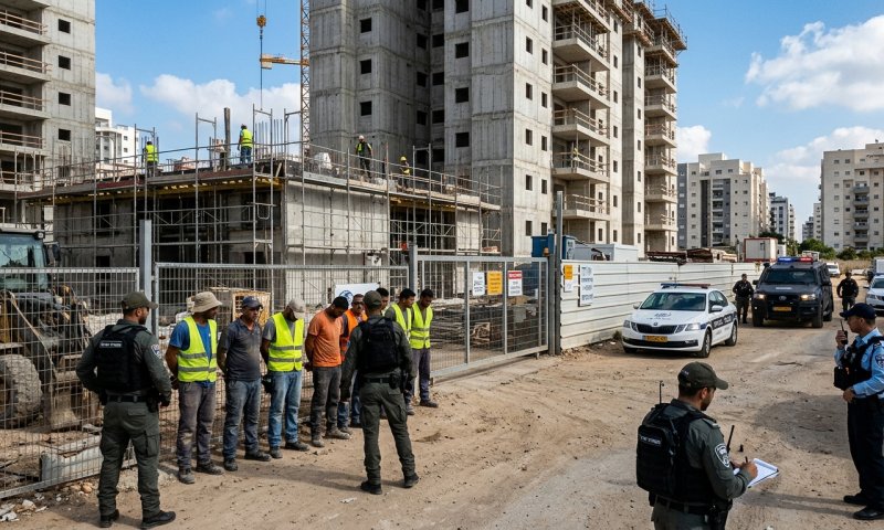 43 שוהים בלתי חוקיים נתפסו באתר בנייה בקריית אונו