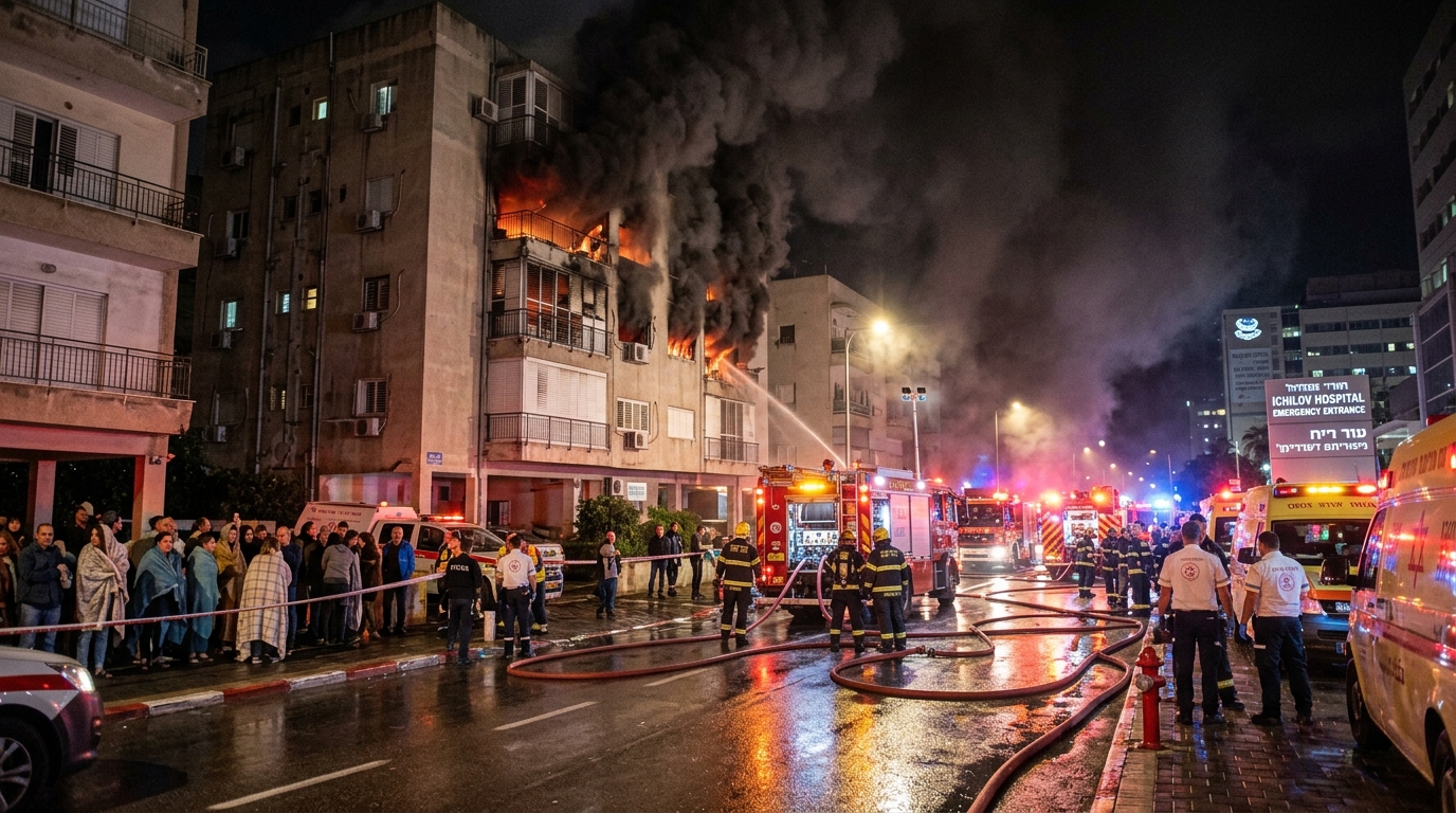 שריפה בבניין מגורים בתל אביב: ילדה בת 7 נפצעה בינוני