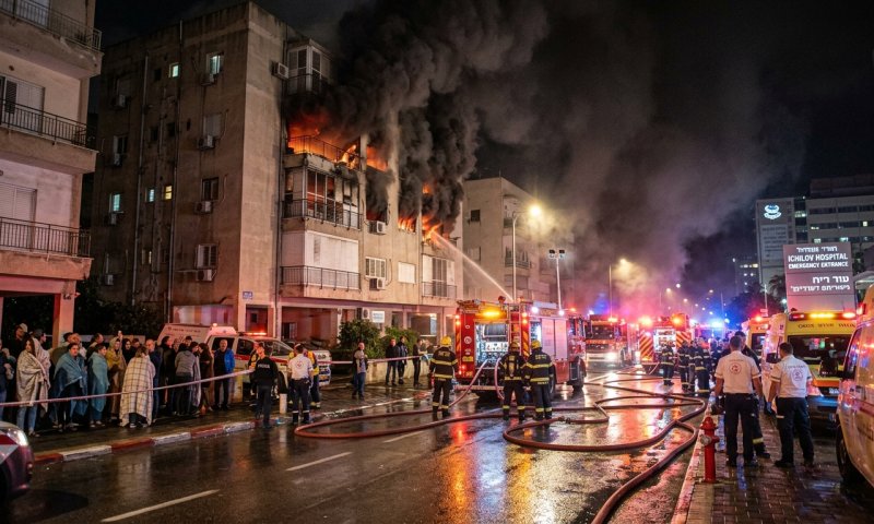 שריפה בבניין מגורים בתל אביב: ילדה בת 7 נפצעה בינוני